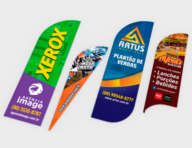 Bandeira para Wind Banner Tecido Oxford 75x320cm - 4x4 - 1 unid